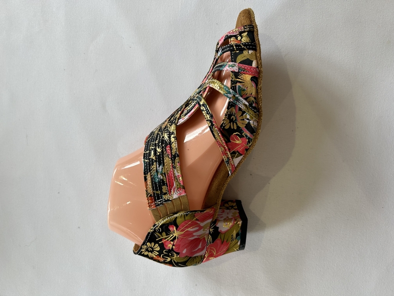 1578-FM -Floral satin sandal