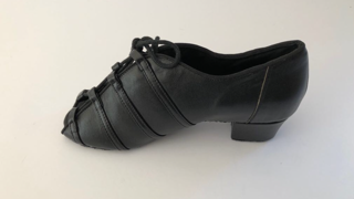 BB-CM-1 -Black open toe leather lace ups 