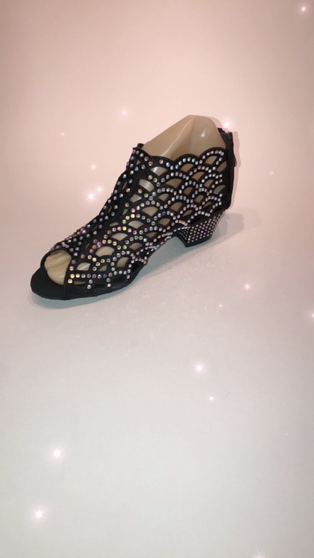  201592-BK -Black diamanté bootie