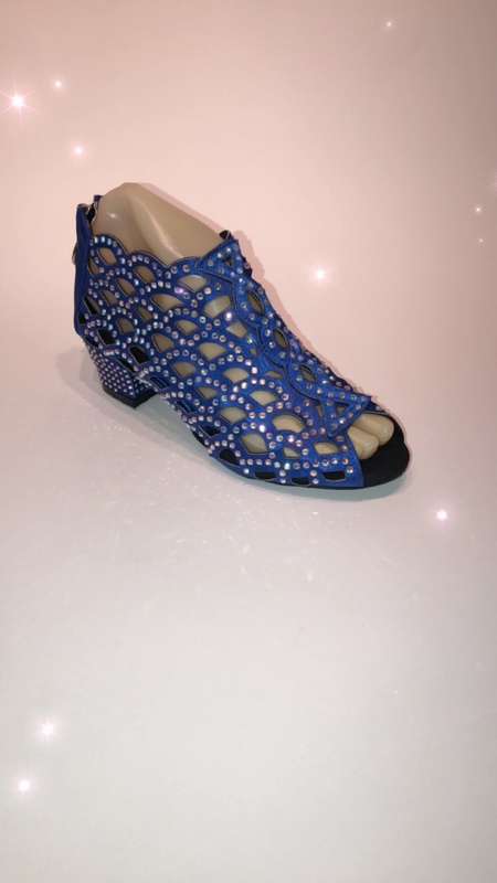 201592-B -Blue diamanté bootie 