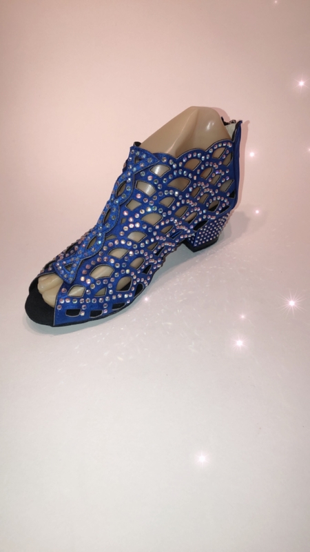 201592-B -Blue diamanté bootie 