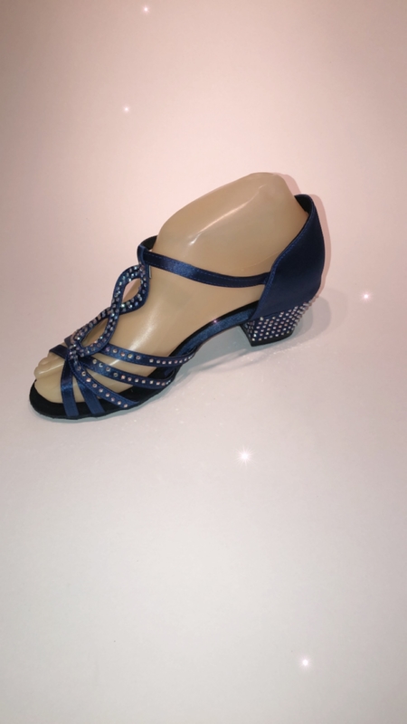 201514-B -Dark Blue satin sandal