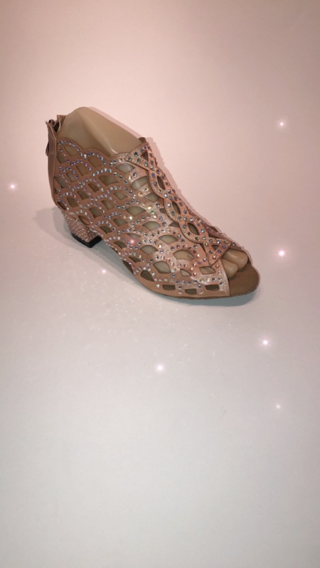 201592-F -Flesh diamanté bootie