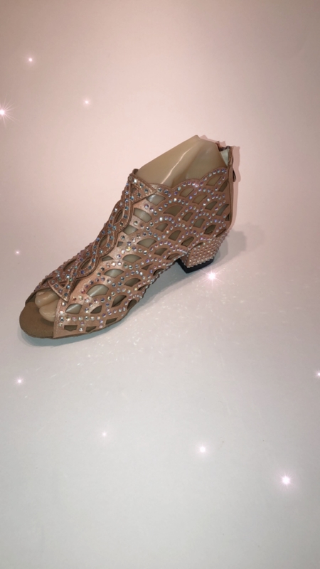 201592-F -Flesh diamanté bootie