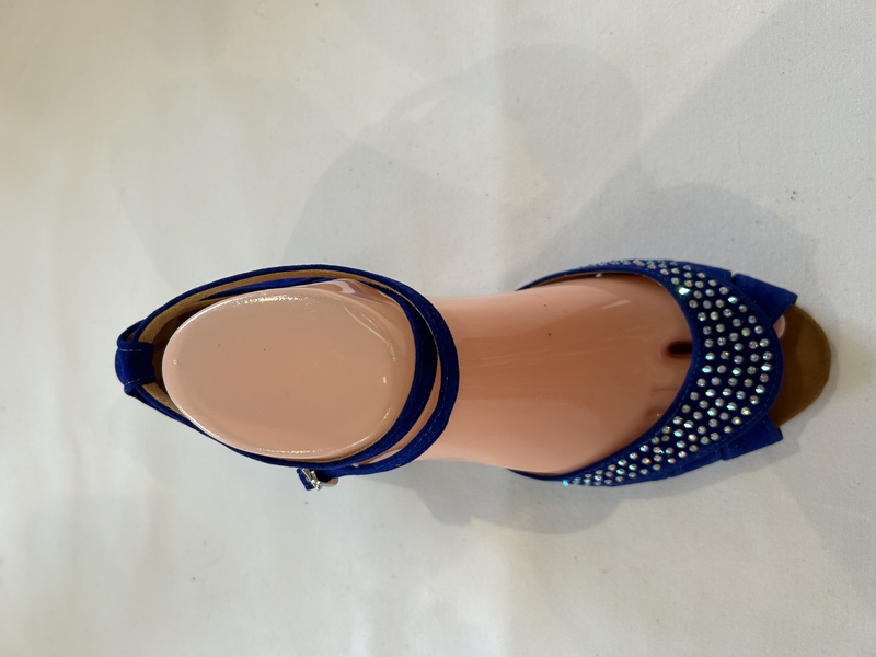 BB-BV -Royal blue velvet diamantés sandal