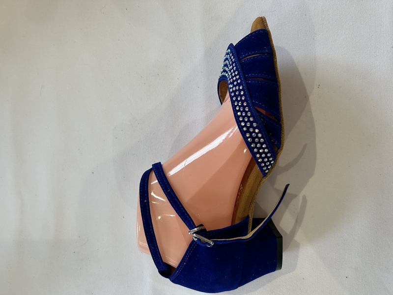 BB-BV -Royal blue velvet diamantés sandal